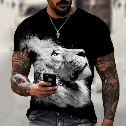 Alpha Lion 3D Print Premium Men's T-Shirt
