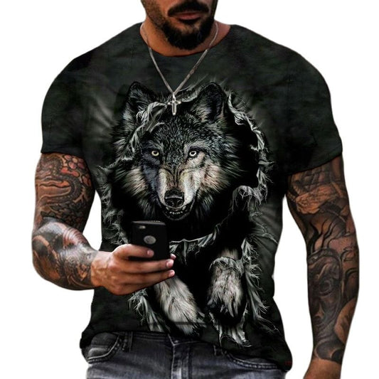 Alpha Wolf 3D Print Premium Men's T-Shirt