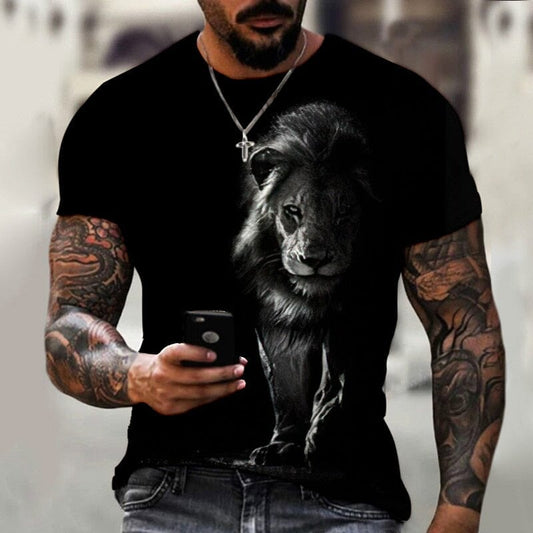 Men's Premium 3D Print King of the Jungle T-Shirt